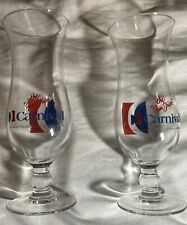 Vintage Carnival Cruise Line The Fun Ships 8” Hurricane Glass 1990's Lot Of 2 picture