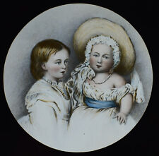 1843 PRINCESS ROYAL & HRH PRINCE OF WALES Magic Lantern Slide QUEEN VICTORIA picture