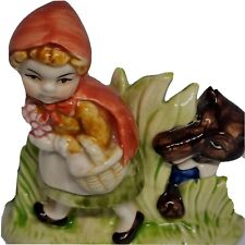 Quon Quon   Once Upon A Time   LITTLE RED RIDING HOOD & Wolf Figurine 1982 Japan picture