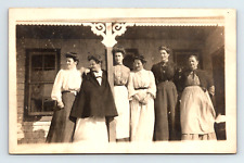 RPPC Six Women On Porch Hair-Do's Country Prairie Mormon Look P.UN. (Z175) picture