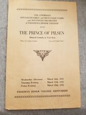 1932 Pasadena Junior College Playbill THE PRINCE OF PILSEN musical comedy picture