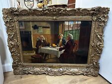 Oil Painting Interior Scene ”Dr Johnson At The Cheshire Cheese” Signed A.Austen picture