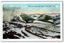 c1930's View From The Cog Road Pikes Peak Colorado CO, Railroad Train Postcard picture