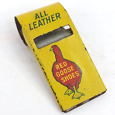 Vintage 1930s Red Goose Shoes Tin Advertising Whistle WORKING All Leather Shoes picture