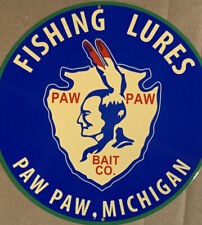 Vintage Style paw paw Michigan fishing lures Steel Metal Quality Sign picture