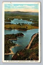 Camden ME-Maine, Aerial Lake Megunticook, Antique Vintage Souvenir Postcard picture