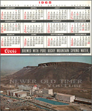 VINTAGE COORS BEER 1965 POCKET CALENDAR CARD 2.25
