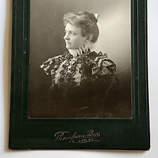 Antique Cabinet Card Photograph Beautiful Very Fashionable Woman Ilion NY picture