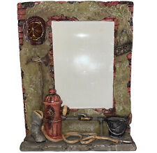 Vintage Firefighter Resin Picture Frame Hydrant Hat Firehose Boot  picture