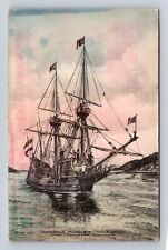 Hudson River NY-New York, Hendrick Hudson's Half Moon Ship, Vintage Postcard picture