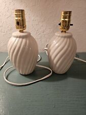 Vintage Pair Of 1980's Ceramic Swirl Lamps-Very Good, Work picture