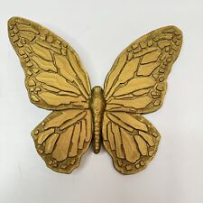 Homco Gold Tone Butterfly Wall Decor Hanging Vintage 1968 MCM Theme Motif picture