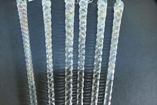 Vintage Set of 7 Clear Twisted Blown Glass Icicle Hanging Christmas Ornaments 7