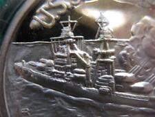 1+.OZ 999 USS PENNSYLVINIA  SHIP SILVER COIN WWII DEC 7 1941 PEARL HARBOR  +GOLD picture