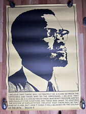 Black Civil Rights Poster Black Malcolm X BLACK LIBERATION PRESS ORIGINAL picture