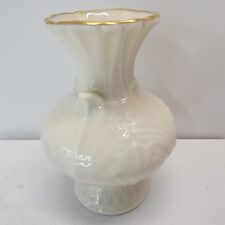 Lenox China Smal Elfin Bud Vase Leaf Pattern 24K Gold Trim 4.5