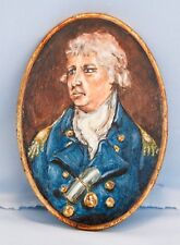 Vintage Hand Painted Wooden Plaque British Navy Captain Johnson Foley  Napoleon picture