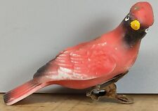 Vintage Bird Clip On Cardinal Ceramic? 3¼” Long picture