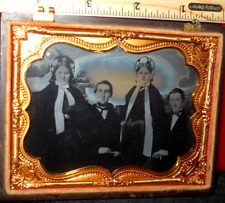 Quarter plate size Ambrotype of two couples in half union case picture