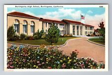 Burlingame CA-California, Burlingame High School, Antique Vintage Postcard picture