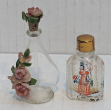 VTG 1930s Shulton Old Spice American Mini Glass Perfume Bottle & Floral Bottle picture
