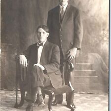 ID'd c1910s Handsome Young Men Friends RPPC Real Photo Carpenter & Hardwick A142 picture