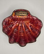 Sea World Treasure Craft Vintage Red Shell Trinket Dish USA Ceramic picture