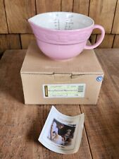 Longaberger Woven Traditions 3 Cup Pink Measuring Cup Batter Bowl NEW in BOX NIB picture