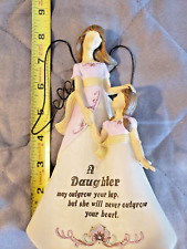 Angel Figurine Mother Daughter May Outgrow Your Lap- never heart New without Box picture