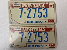 1976 Montana Bicentennial License Plate Pair 7-2753 Collectible May 77 Tags picture