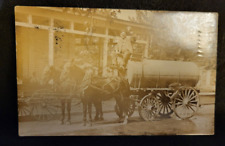 RPPC Horses pulling water wagon.  Excelsior Springs Missouri MO?  1909. picture