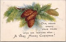 Vintage 1916 MERRY CHRISTMAS Postcard 