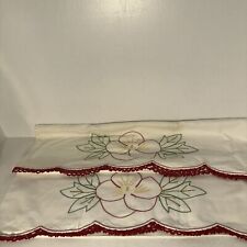 2Vintage Hand Embroidered Battenberg Pillowcase Set- Gorgeous And Detailed 23x30 picture