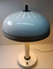 Vintage Mid Century Modern Mushroom Dome Enamel Metal Table Lamp White 15