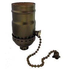 LOT OF 10... OFF/ON ANTIQUE BRASS (E-26) PULL-CHAIN SOCKET  TR-11AB picture