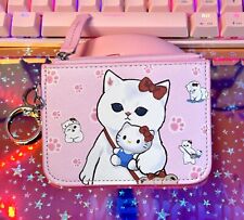 Mofusand x Sanrio Hello Kitty ID Card Holder Keychain Coin Purse Wallet picture