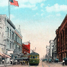 Vintage c.1910 Postcard Florida Jacksonville Bay Street Autos Street View-FL80 picture