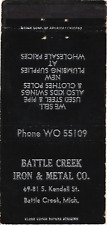 Battle Creek Michigan Battle Creek Iron & Metal Co. Vintage Matchbook Cover picture