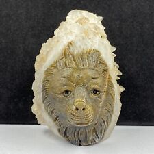 387g Natural quartz crystal cluster mineral specimen, hand-carved the Lion gift picture
