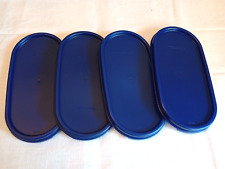 Set 4 Tupperware Modular Mate Oval Replacement Seal Lid BRILLIANT BLUE 1616~NEW picture