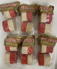 12 X Vintage Red White  1960's Valentines Crepe Paper Streamer Rolls C A Reed picture