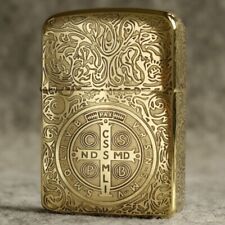 Zippo lighter 1941 Brass/ Constantine Movie Carving Side Cross Free 3 Gifts picture