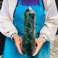 6.71LB Natural Colourful Fluorite Obelisk Quartz Crystal Tower Point Healing picture