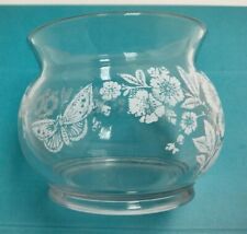Clear Glass Globe Vase Bowl  White Flowers Butterfly Vintage Wedding picture