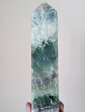 Fluorite Tower Snowflake Green Large Big Tall Crystal Chakra picture