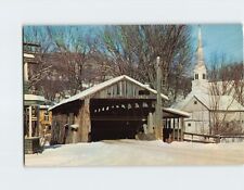 Postcard Old Covered Bridge at Waitsfield Vermont USA picture