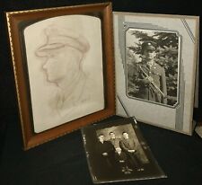Original WW2 US Army Air Force Family Portrait Hand Drawn By French Artist Paris picture