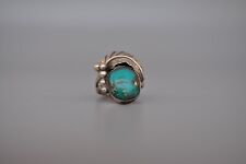 Old Pawn Navajo Sterling Silver Ring - Turquoise  Size 7 1/4 picture