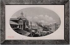 c1910s SELMA, California Postcard Main Street Scene with Train / PNC GEL Glosso picture