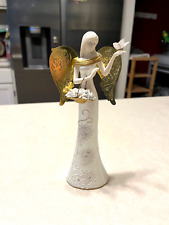 Lenox GOLDEN HARMONY ANGEL Figurine Rhinestones Metal Wings Butterfly picture